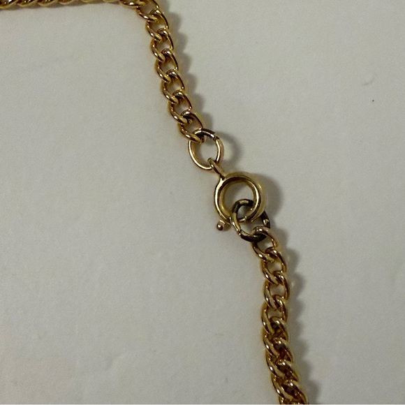 VINTAGE NECKLACE GOLD TONE CHAIN MULTI COLOR RED PURPLE GREEN FACETED GLASS 28” - Picture 9 of 9